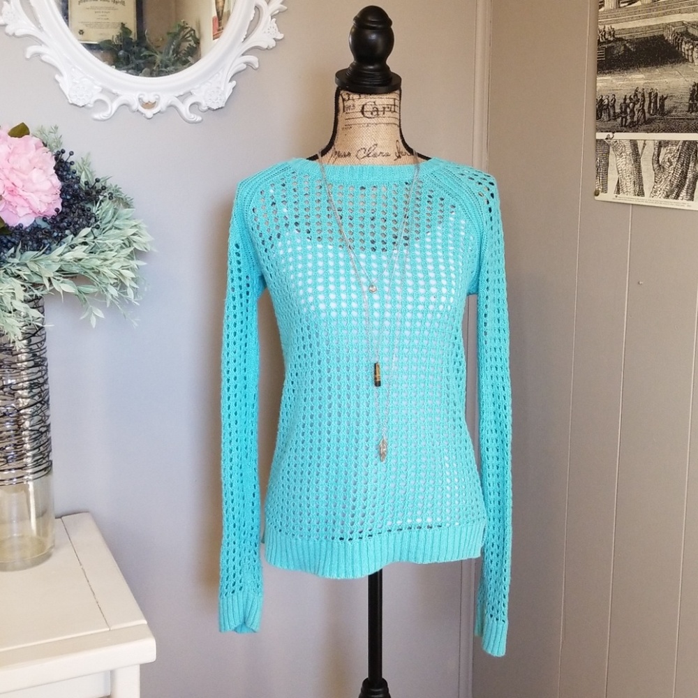 Aqua Blue Knit Sweater